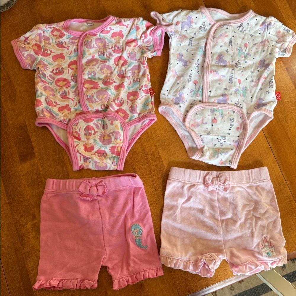 Magnetic Me Pink Baby onsie and Shorts sets